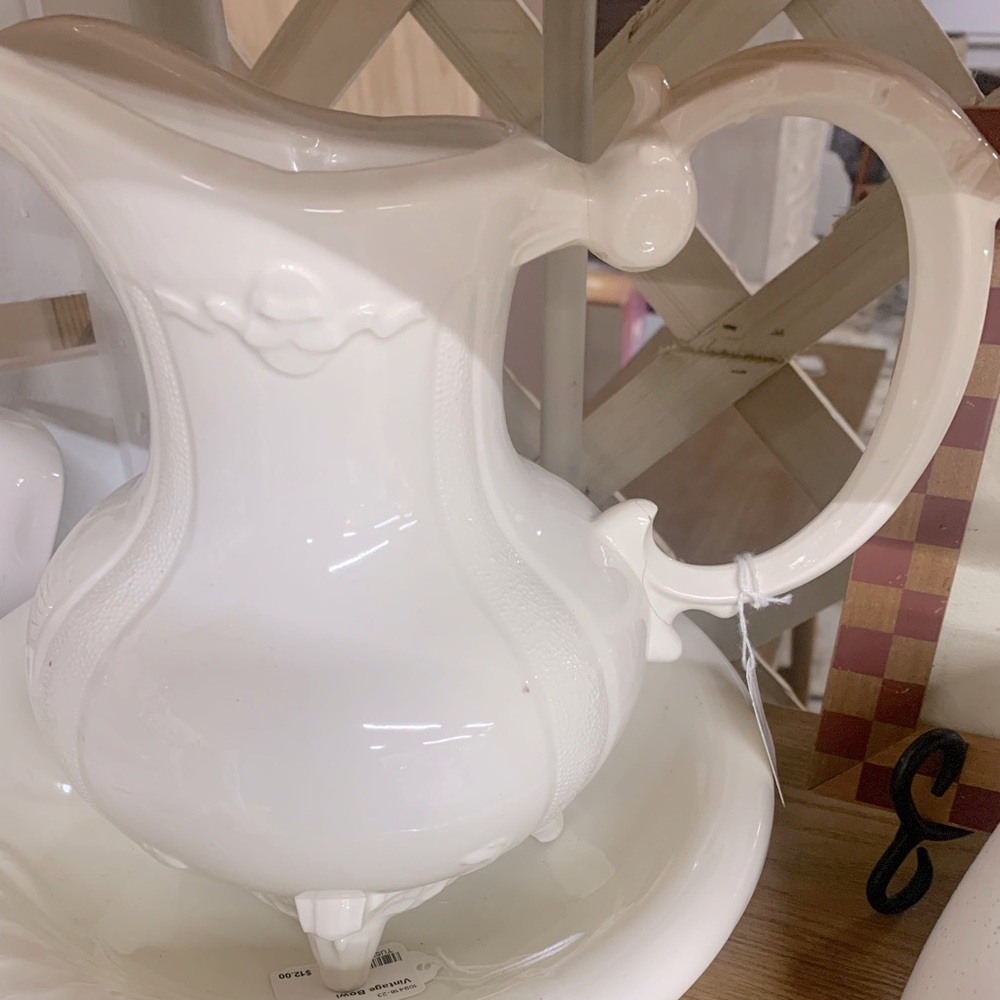 Elegant White Ceramic Pitcher